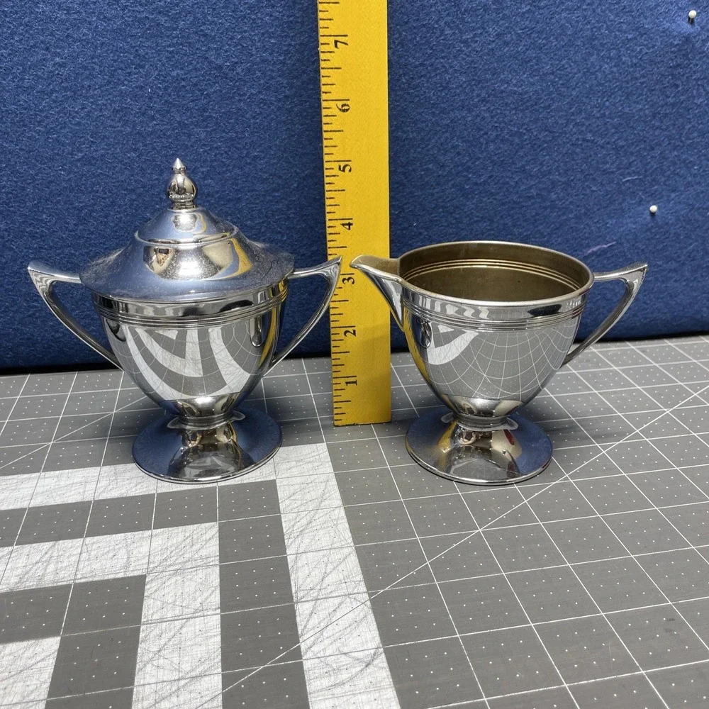 Royal Rochester Silver Creamer And Sugar With Lid